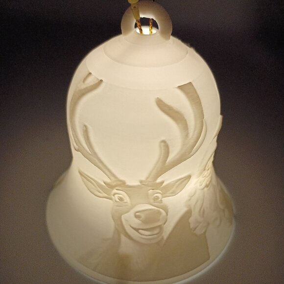 3D Printed Santa Lithophane Lighted Bell, Christmas Night Light, Christmas Gift - Picture 3 of 5